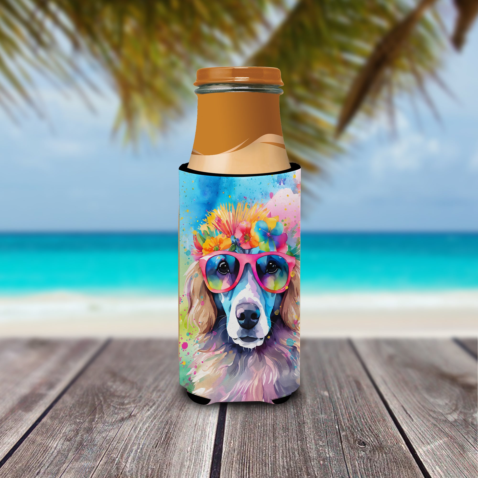 Poodle Hippie Dawg Hugger for Ultra Slim Cans