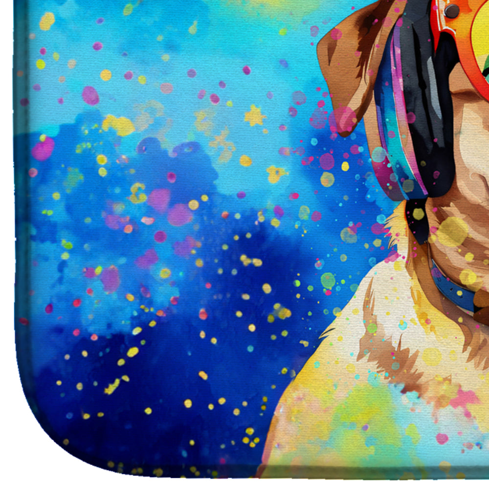 Caroline's Treasures Pug Hippie Dawg Dish Drying Mat