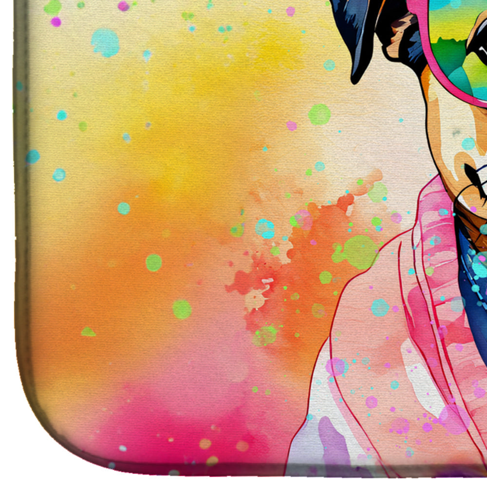 Caroline's Treasures Pug Hippie Dawg Dish Drying Mat