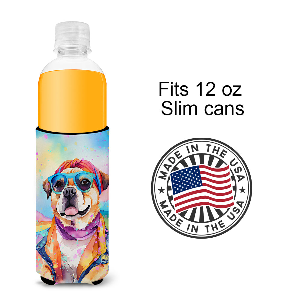 Pug Hippie Dawg Hugger for Ultra Slim Cans