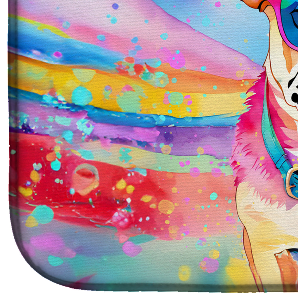 Caroline's Treasures Pug Hippie Dawg Dish Drying Mat