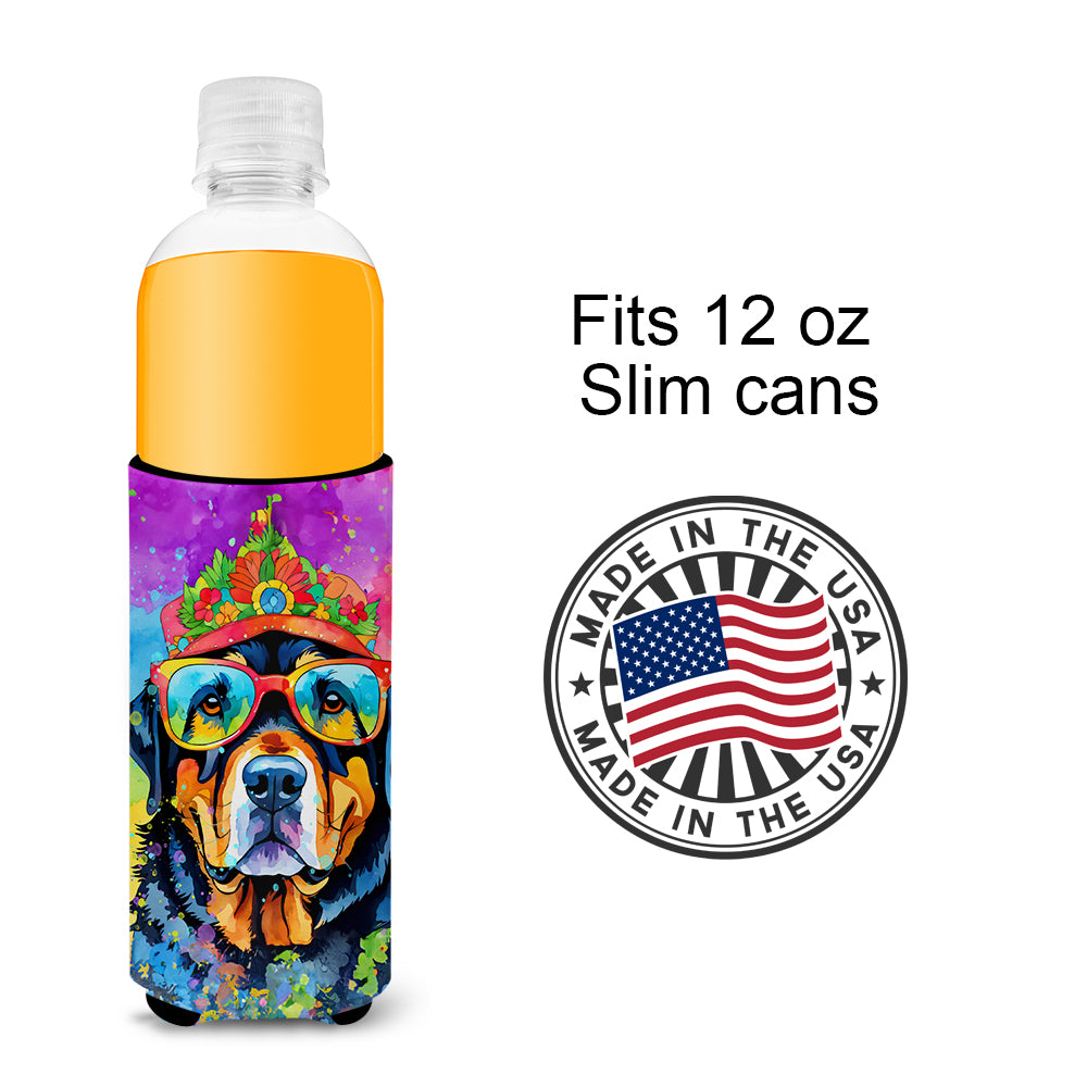 Rottweiler Hippie Dawg Hugger for Ultra Slim Cans