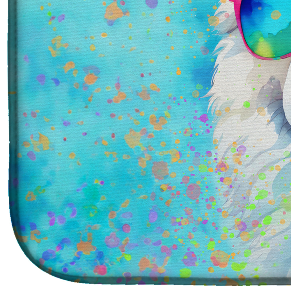 Caroline's Treasures Samoyed Hippie Dawg Dish Drying Mat