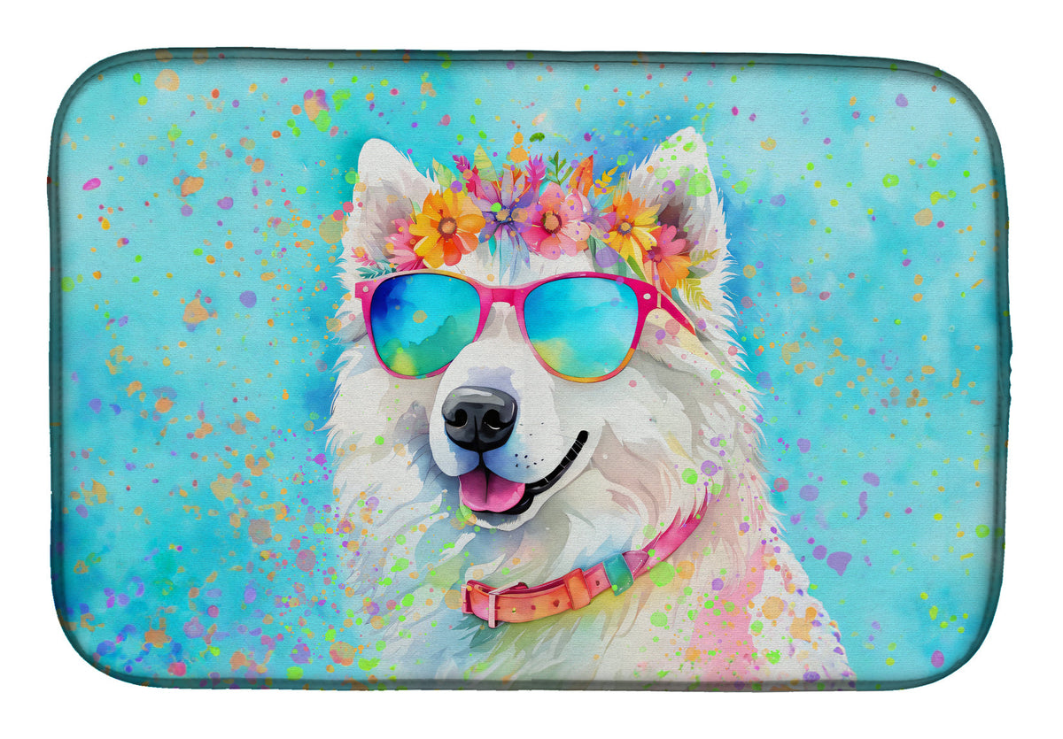 Caroline's Treasures Samoyed Hippie Dawg Dish Drying Mat
