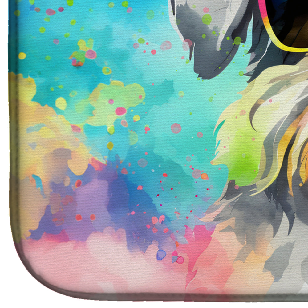 Caroline's Treasures Schnauzer Hippie Dawg Dish Drying Mat