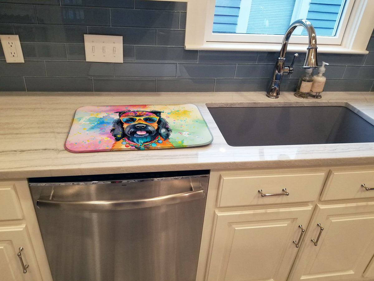 Caroline's Treasures Scottish Terrier Hippie Dawg Dish Drying Mat