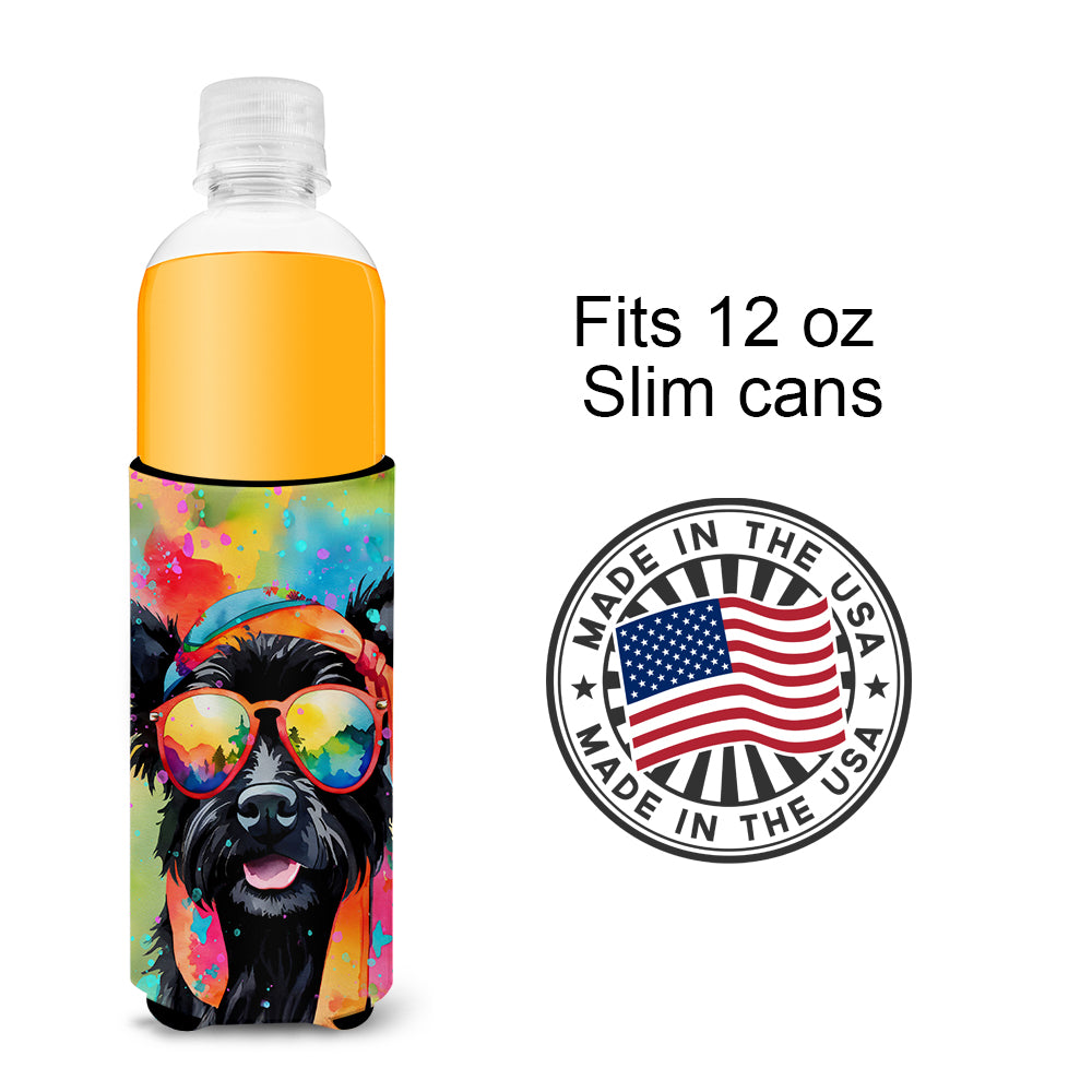Scottish Terrier Hippie Dawg Hugger for Ultra Slim Cans