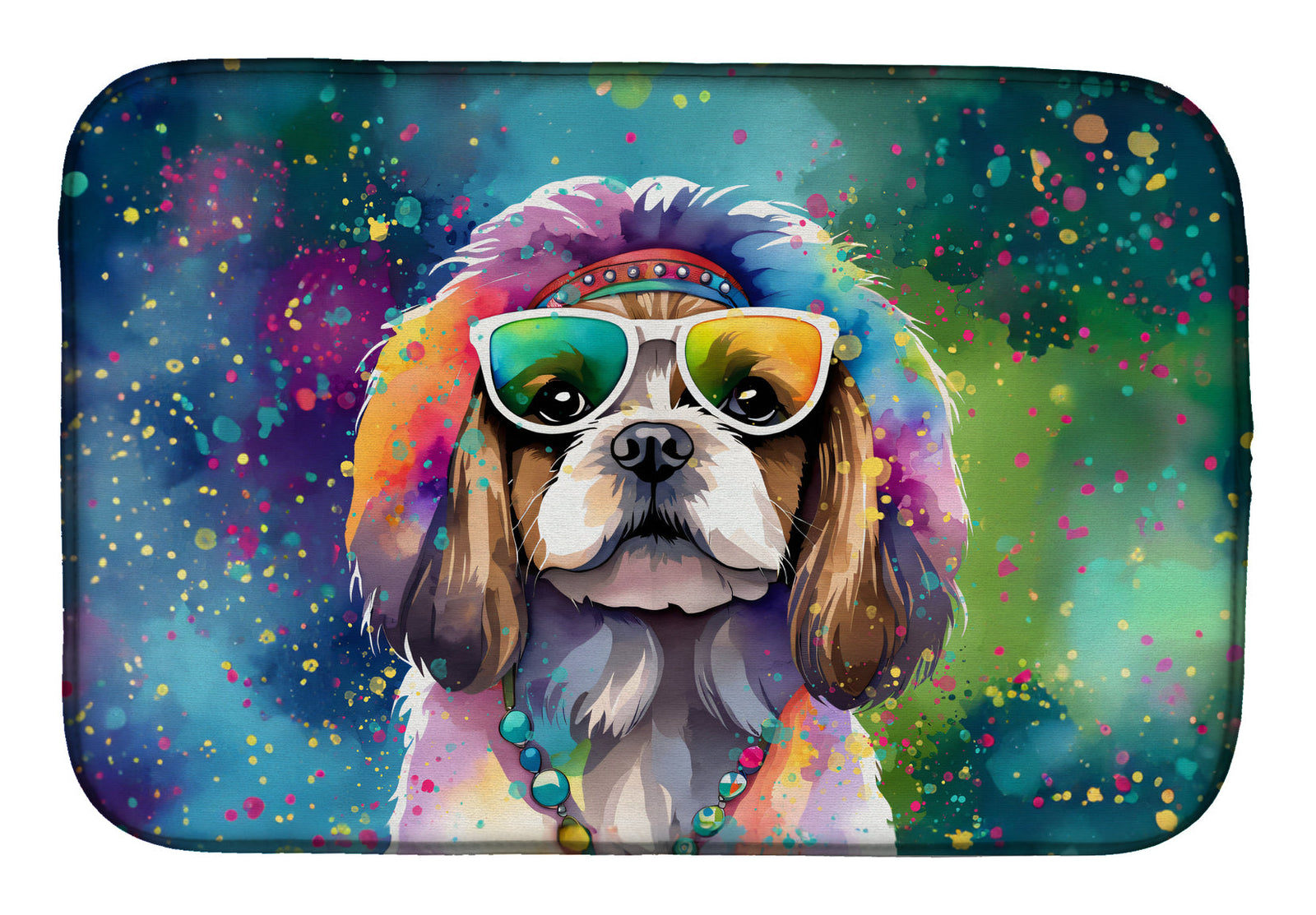 Caroline's Treasures Shih Tzu Hippie Dawg Dish Drying Mat