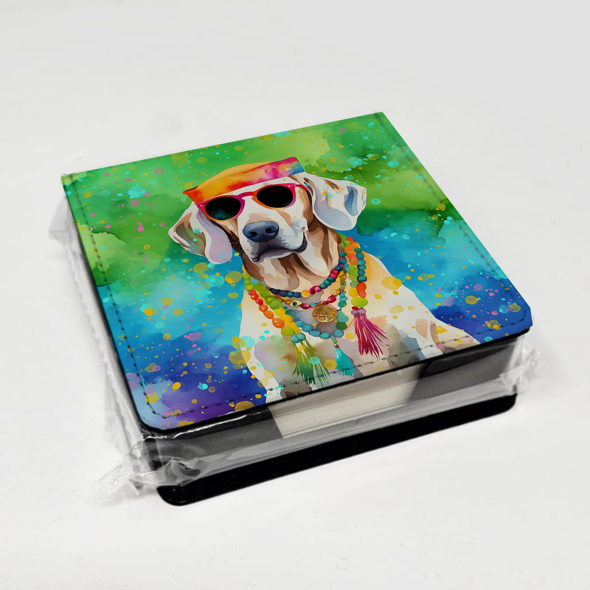 Caroline's Treasures Weimaraner Hippie Dawg PU Leather Note Paper Holder
