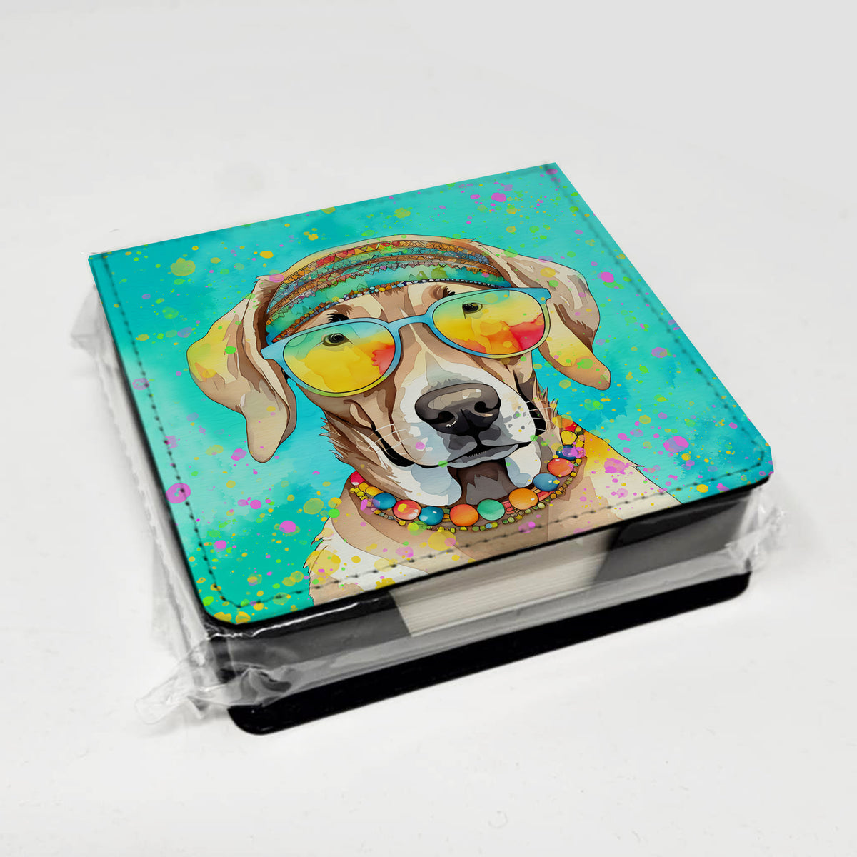 Caroline's Treasures Weimaraner Hippie Dawg PU Leather Note Paper Holder