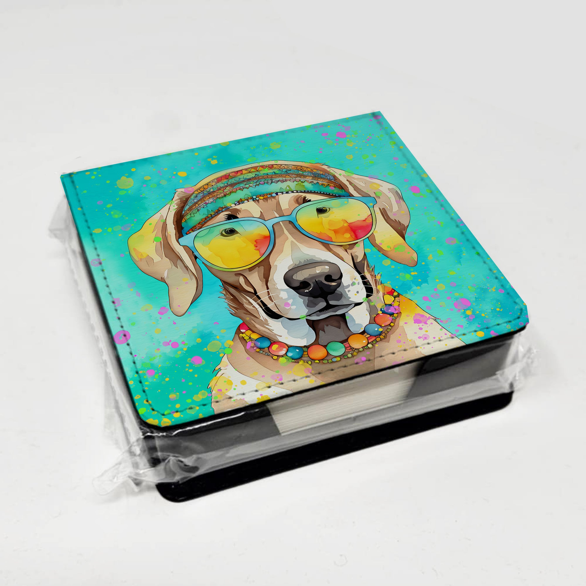 Caroline's Treasures Weimaraner Hippie Dawg PU Leather Note Paper Holder