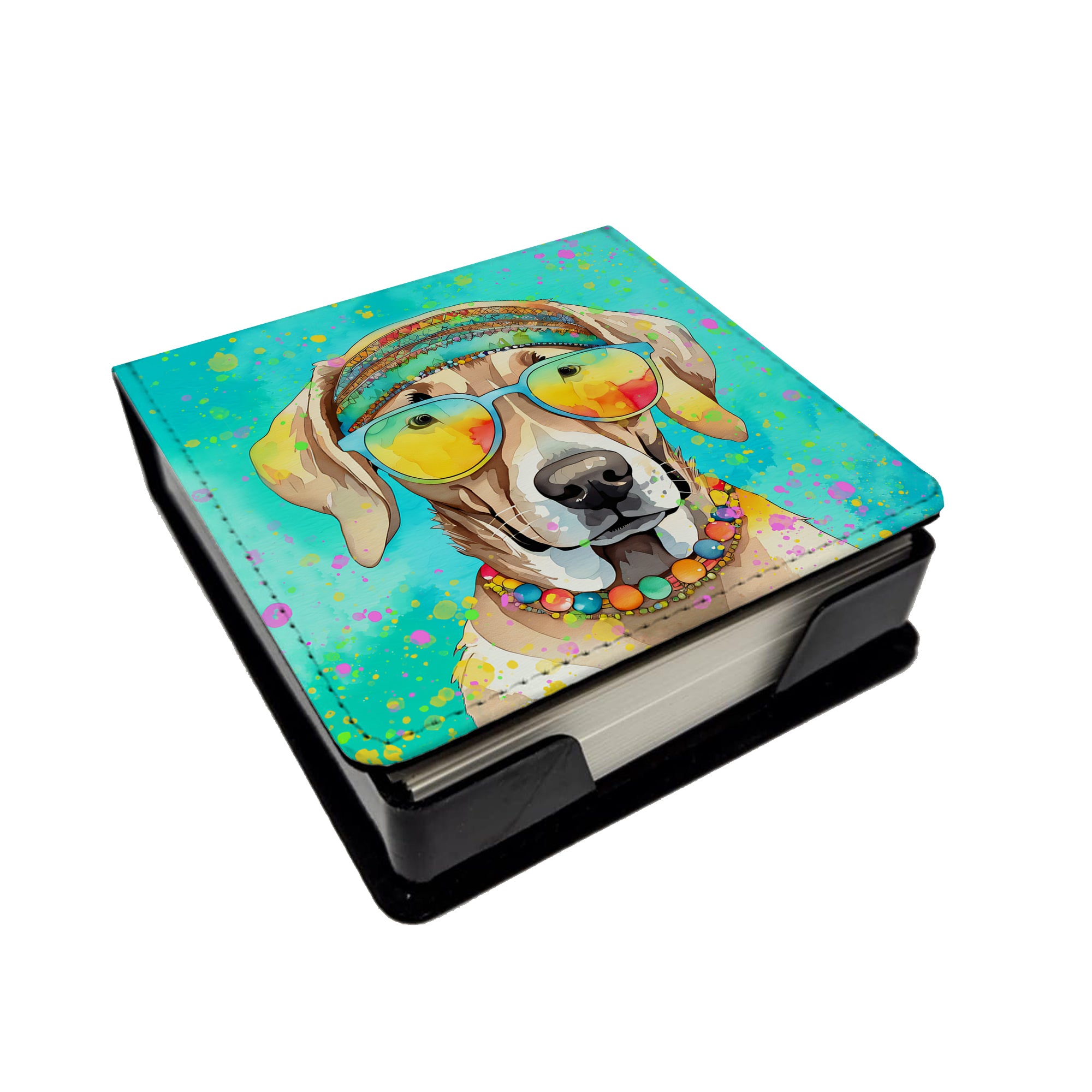 Caroline's Treasures Weimaraner Hippie Dawg PU Leather Note Paper Holder