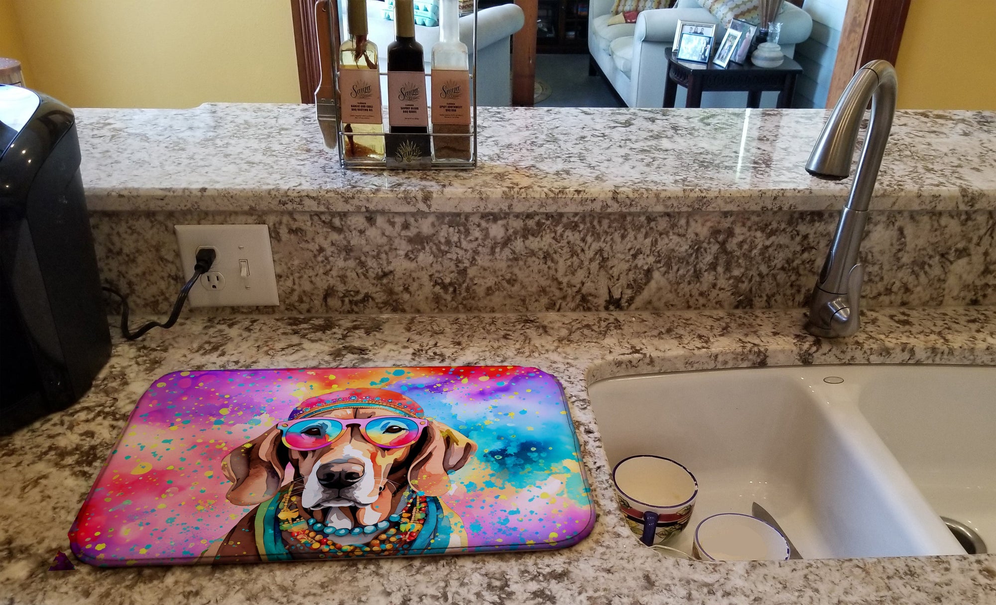 Caroline's Treasures Weimaraner Hippie Dawg Dish Drying Mat