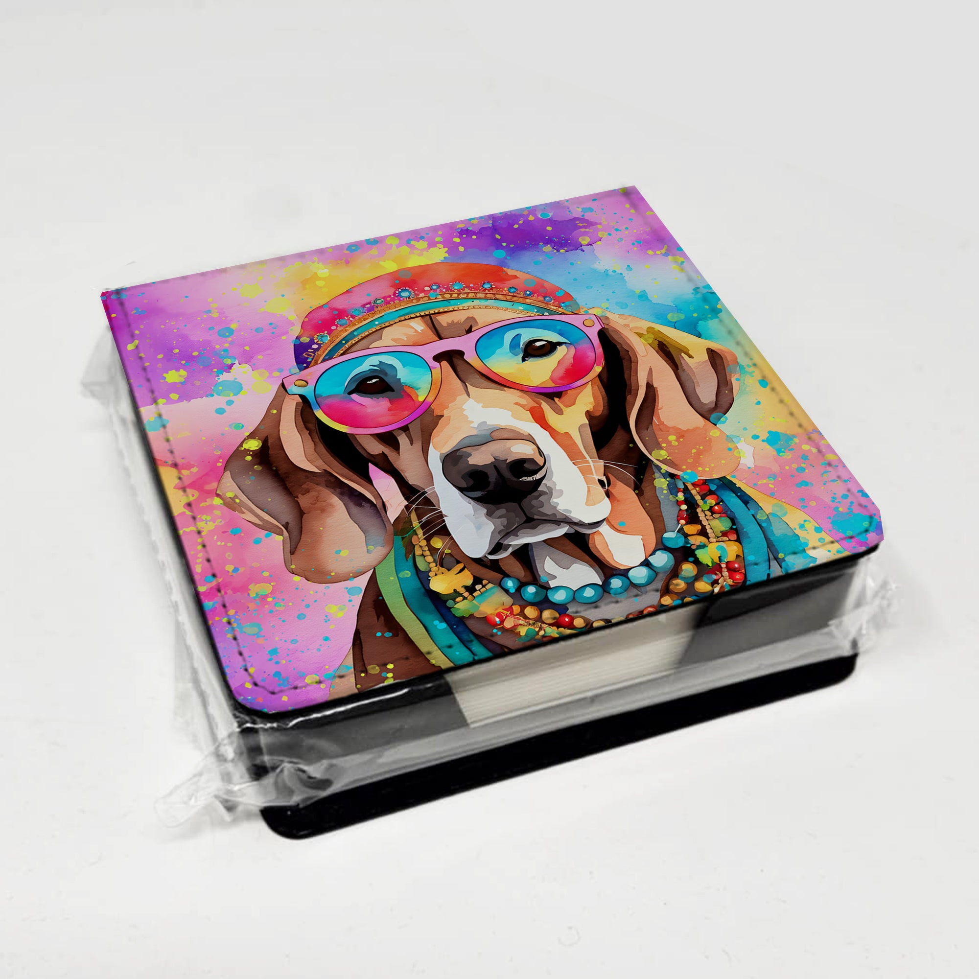 Caroline's Treasures Weimaraner Hippie Dawg PU Leather Note Paper Holder