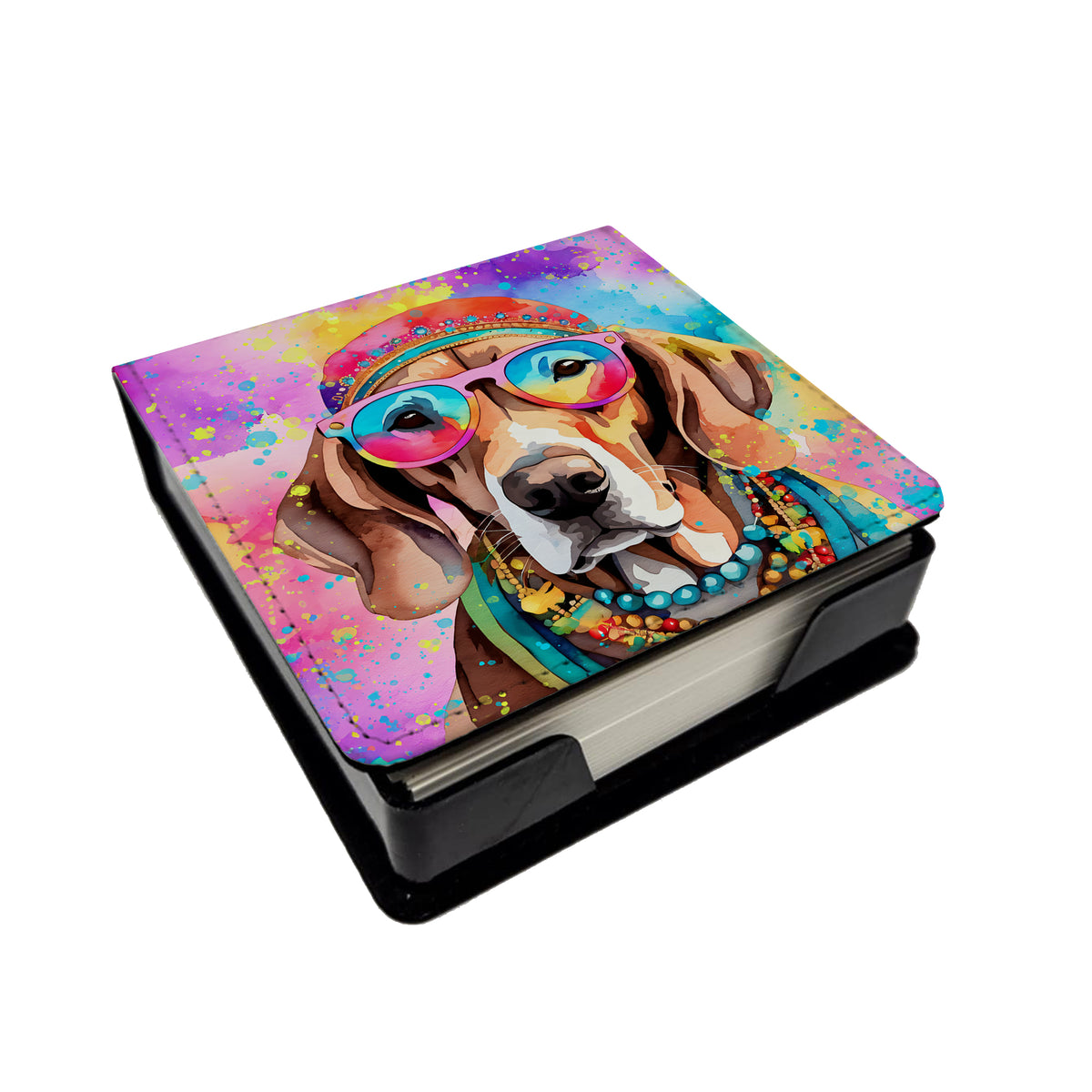 Caroline's Treasures Weimaraner Hippie Dawg PU Leather Note Paper Holder