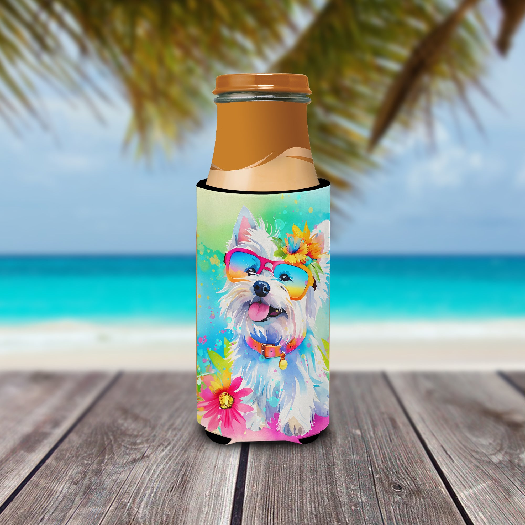 Westie Hippie Dawg Hugger for Ultra Slim Cans