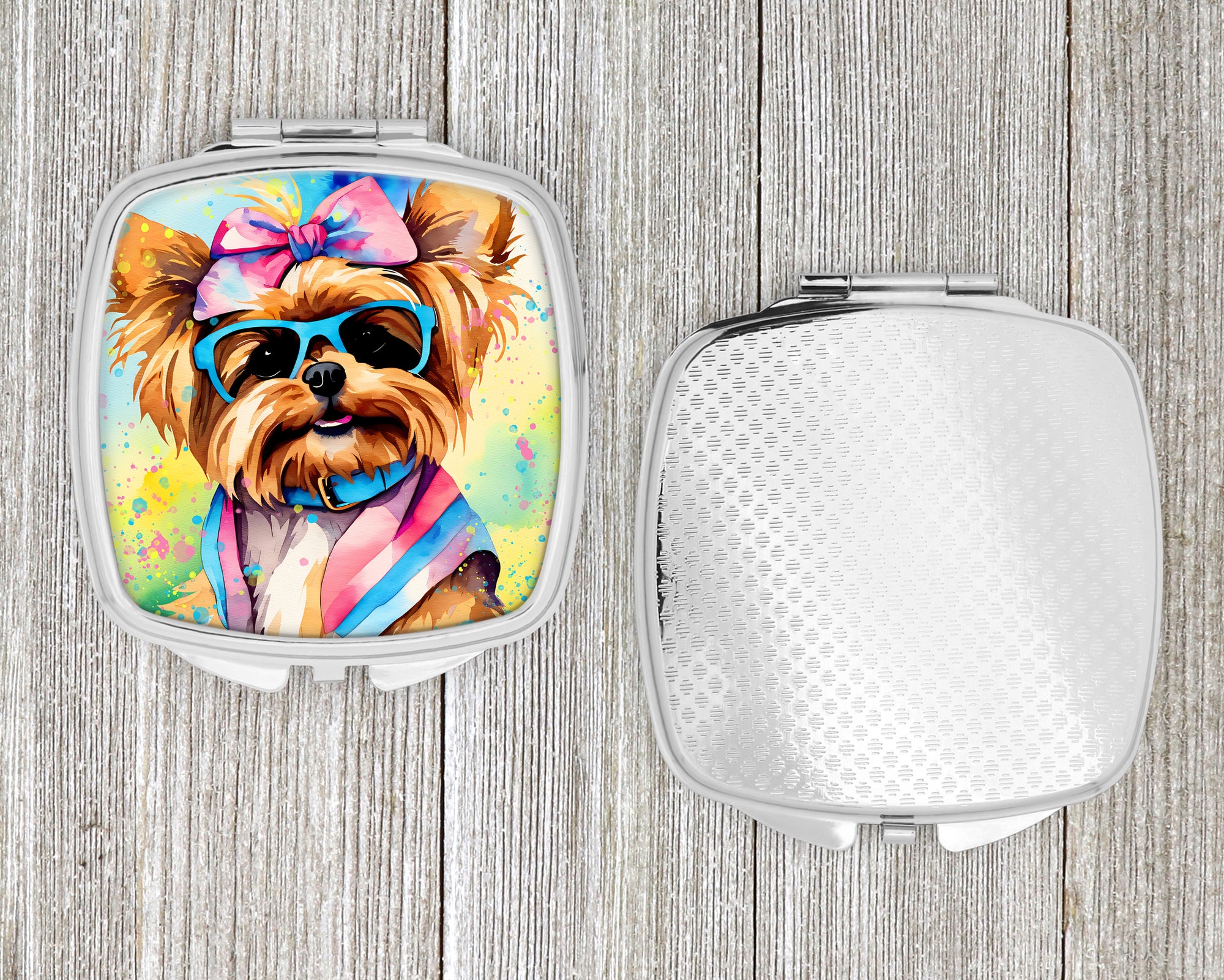 Yorkshire Terrier Hippie Dawg Compact Mirror