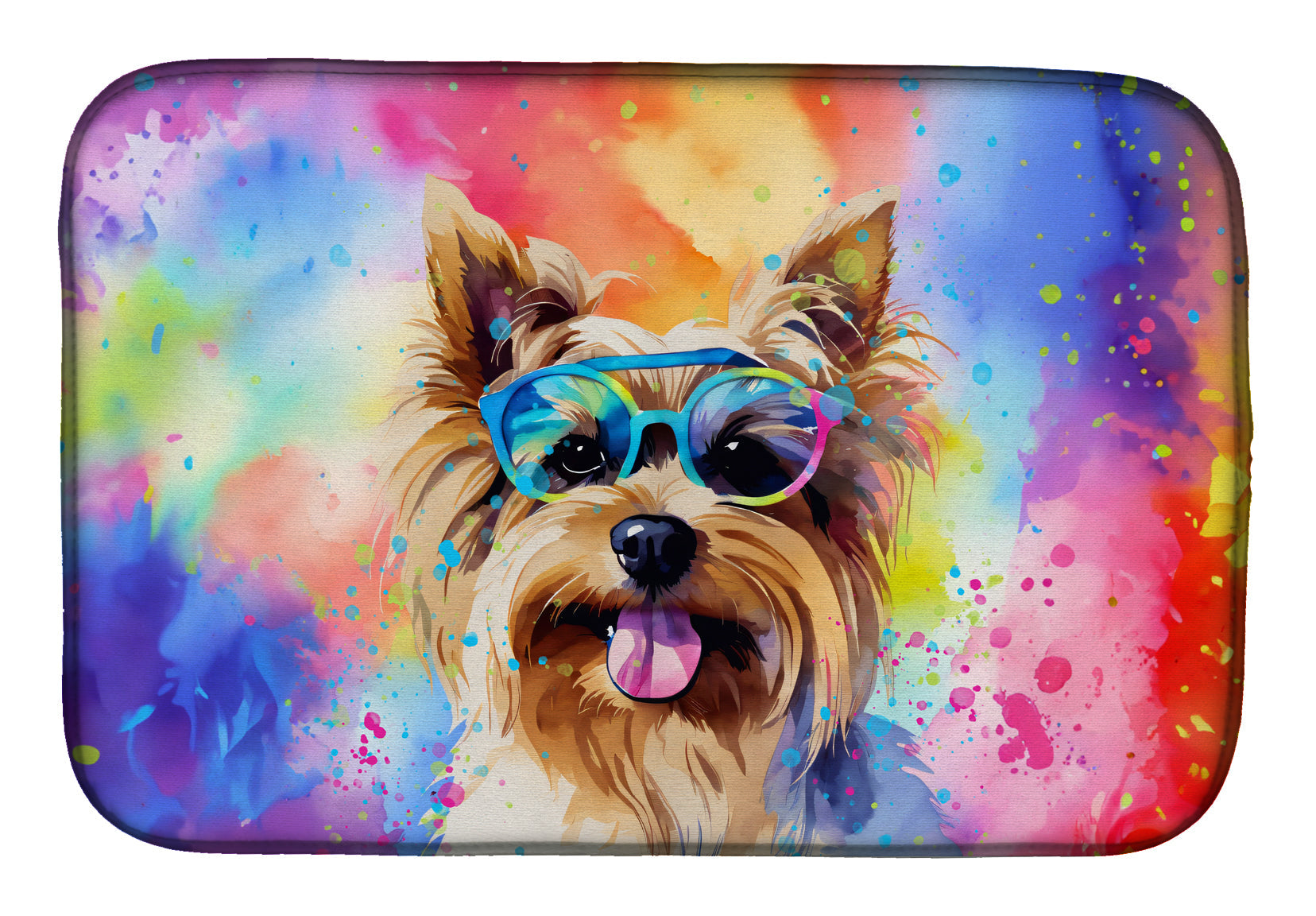 Caroline's Treasures Yorkshire Terrier Hippie Dawg Dish Drying Mat