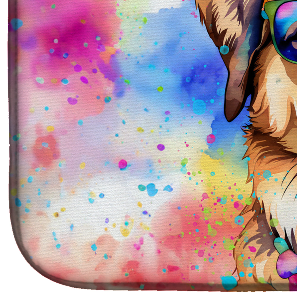 Caroline's Treasures Hippie Dawg Dish Drying Mat