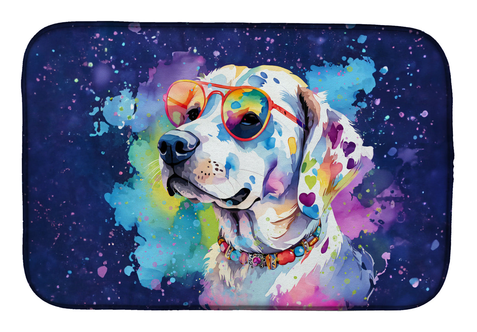 Caroline's Treasures Hippie Dawg Dish Drying Mat