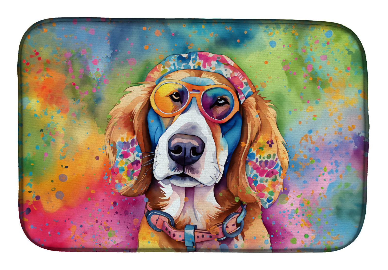 Caroline's Treasures Hippie Dawg Dish Drying Mat