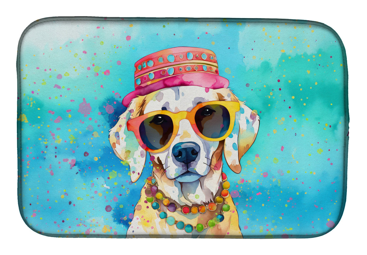 Caroline's Treasures Hippie Dawg Dish Drying Mat