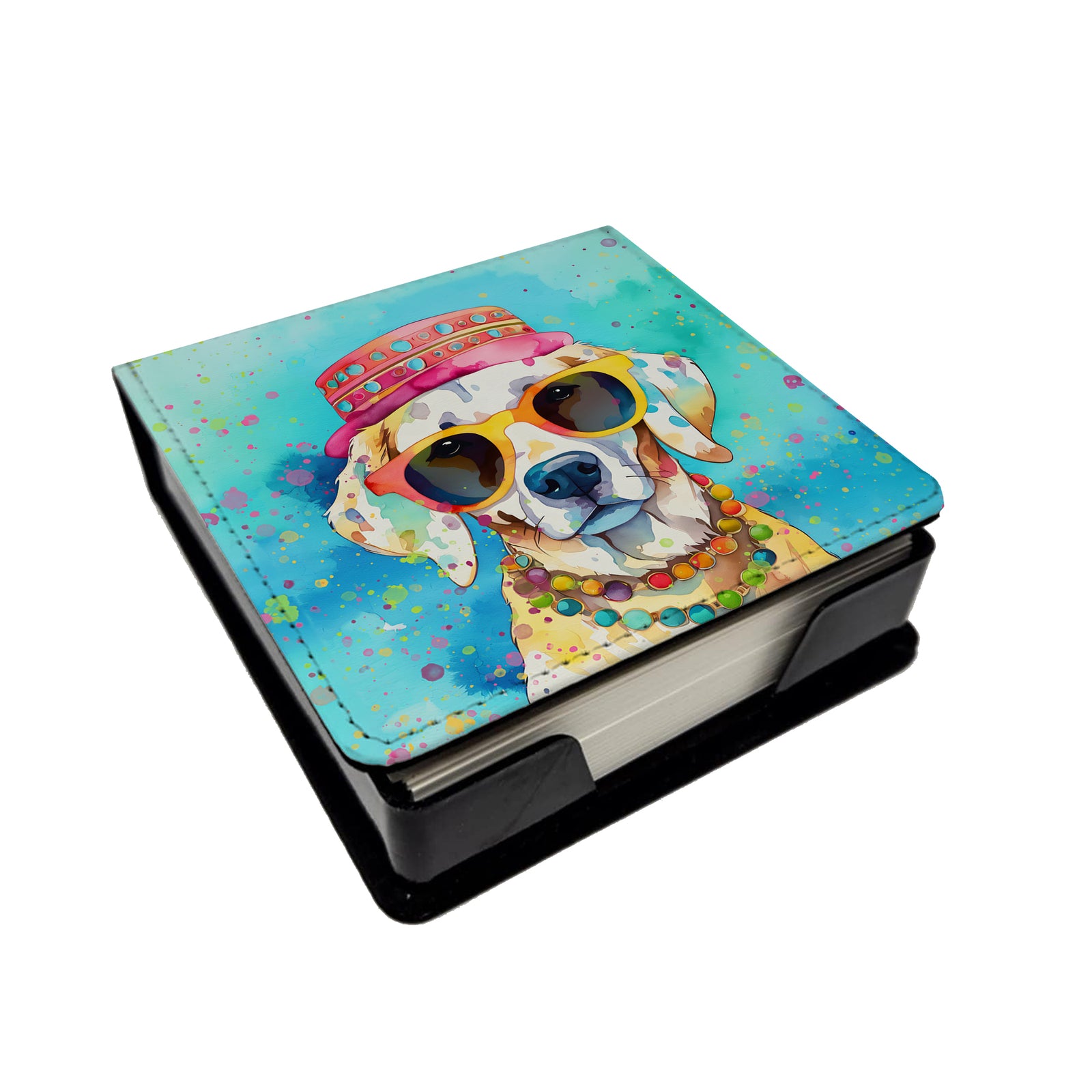 Caroline's Treasures Hippie Dawg PU Leather Note Paper Holder