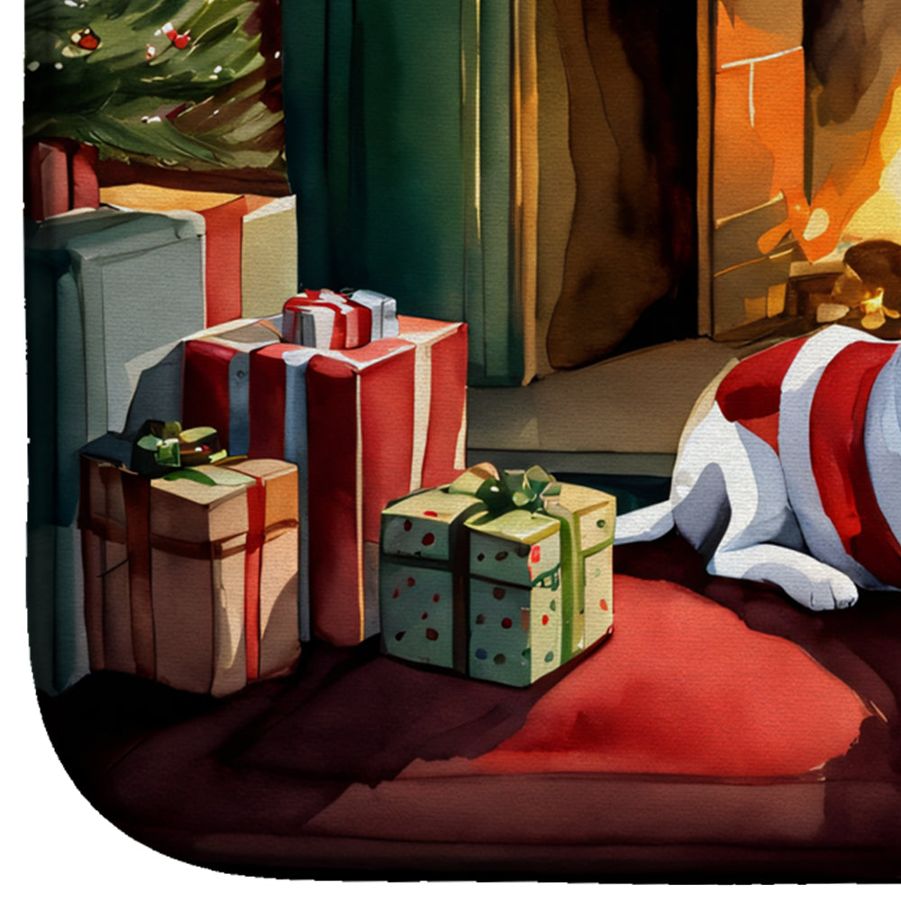Caroline's Treasures Beagle Cozy Christmas Dish Drying Mat