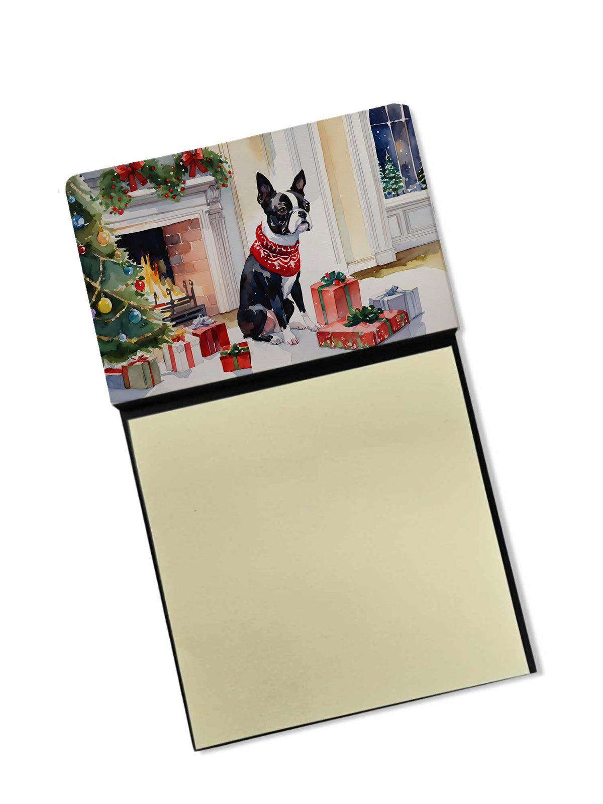 Buy this Boston Terrier Cozy Christmas Sticky Note Holder