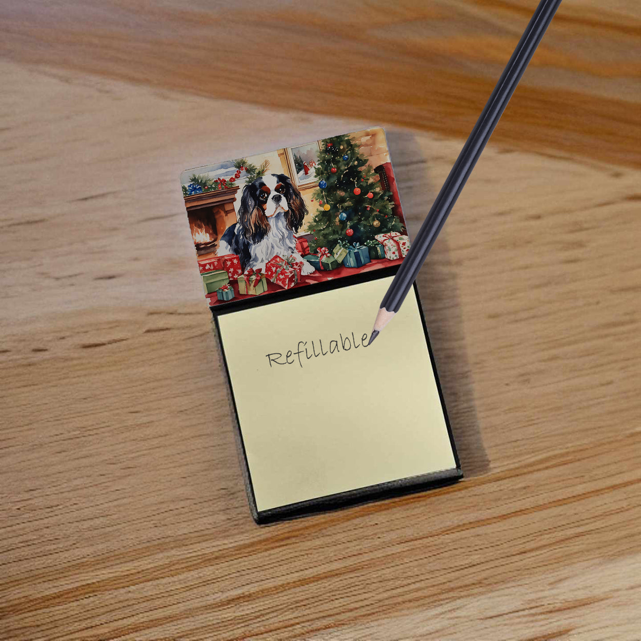 Cavalier Spaniel Cozy Christmas Sticky Note Holder