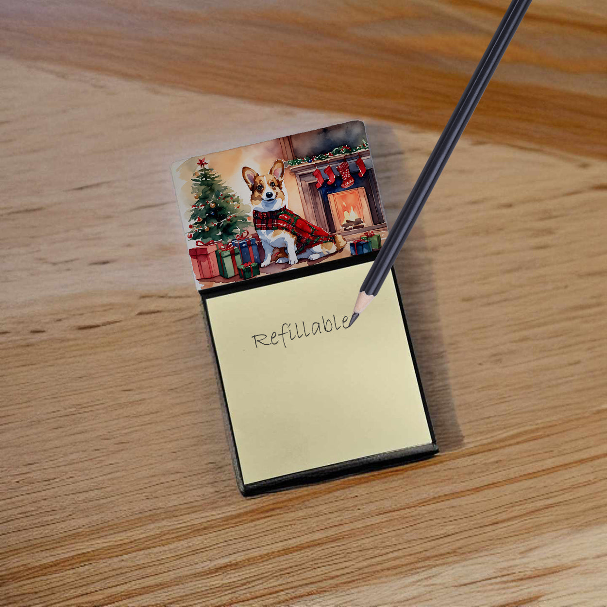 Buy this Corgi Cozy Christmas Sticky Note Holder
