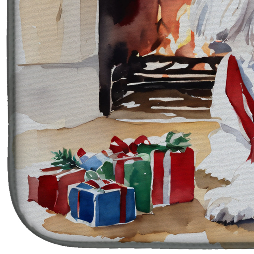 Caroline's Treasures Coton De Tulear Cozy Christmas Dish Drying Mat