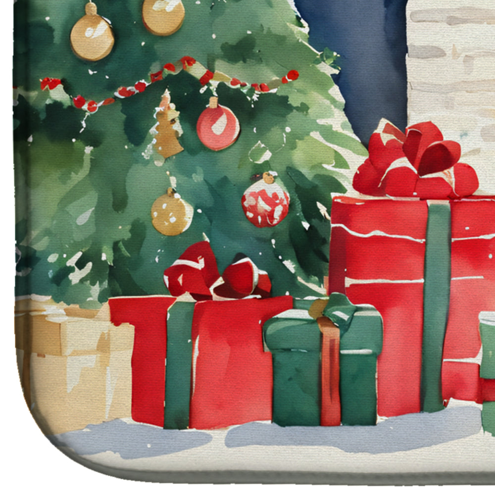 Caroline's Treasures German Spitz Cozy Christmas Dish Drying Mat