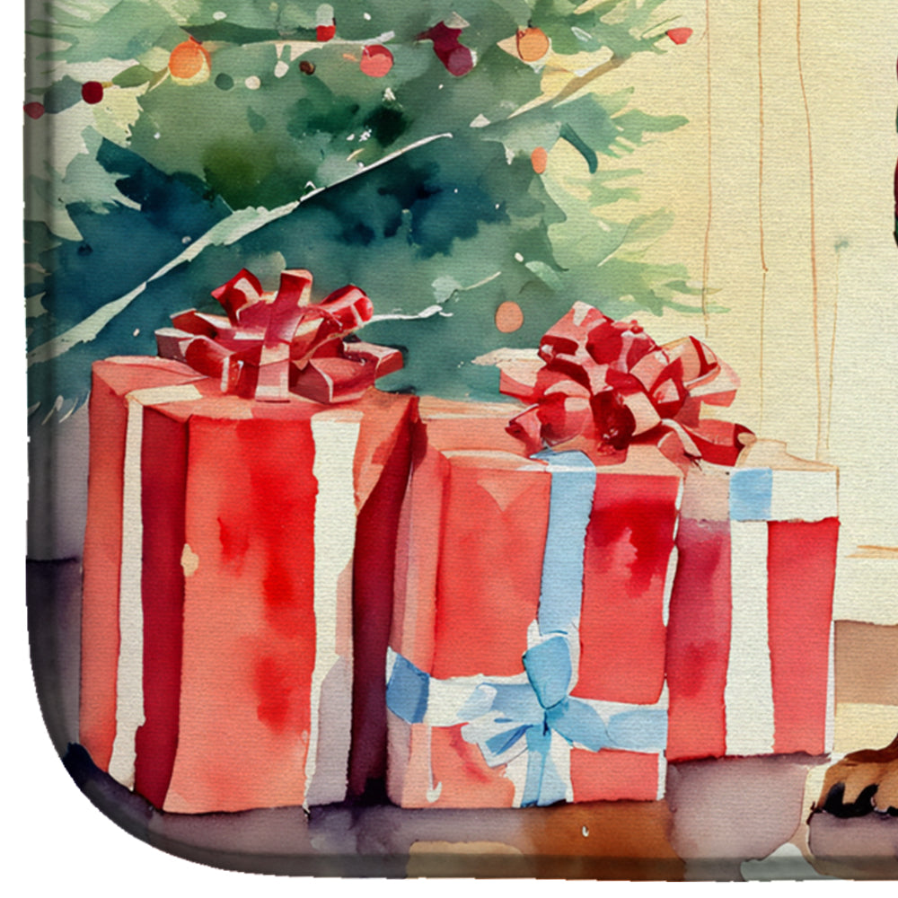 Caroline's Treasures Gordon Setter Cozy Christmas Dish Drying Mat