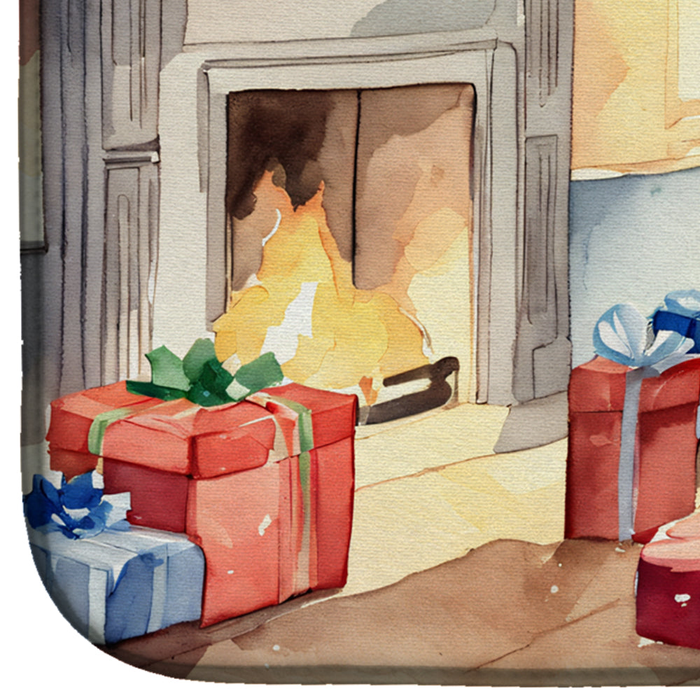 Caroline's Treasures Labrador Retriever Cozy Christmas Dish Drying Mat