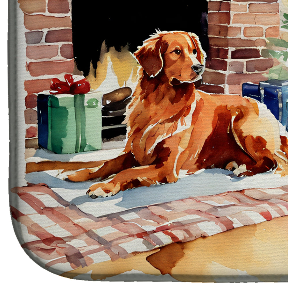 Caroline's Treasures Nova Scotia Duck Tolling Retriever Cozy Christmas Dish Drying Mat
