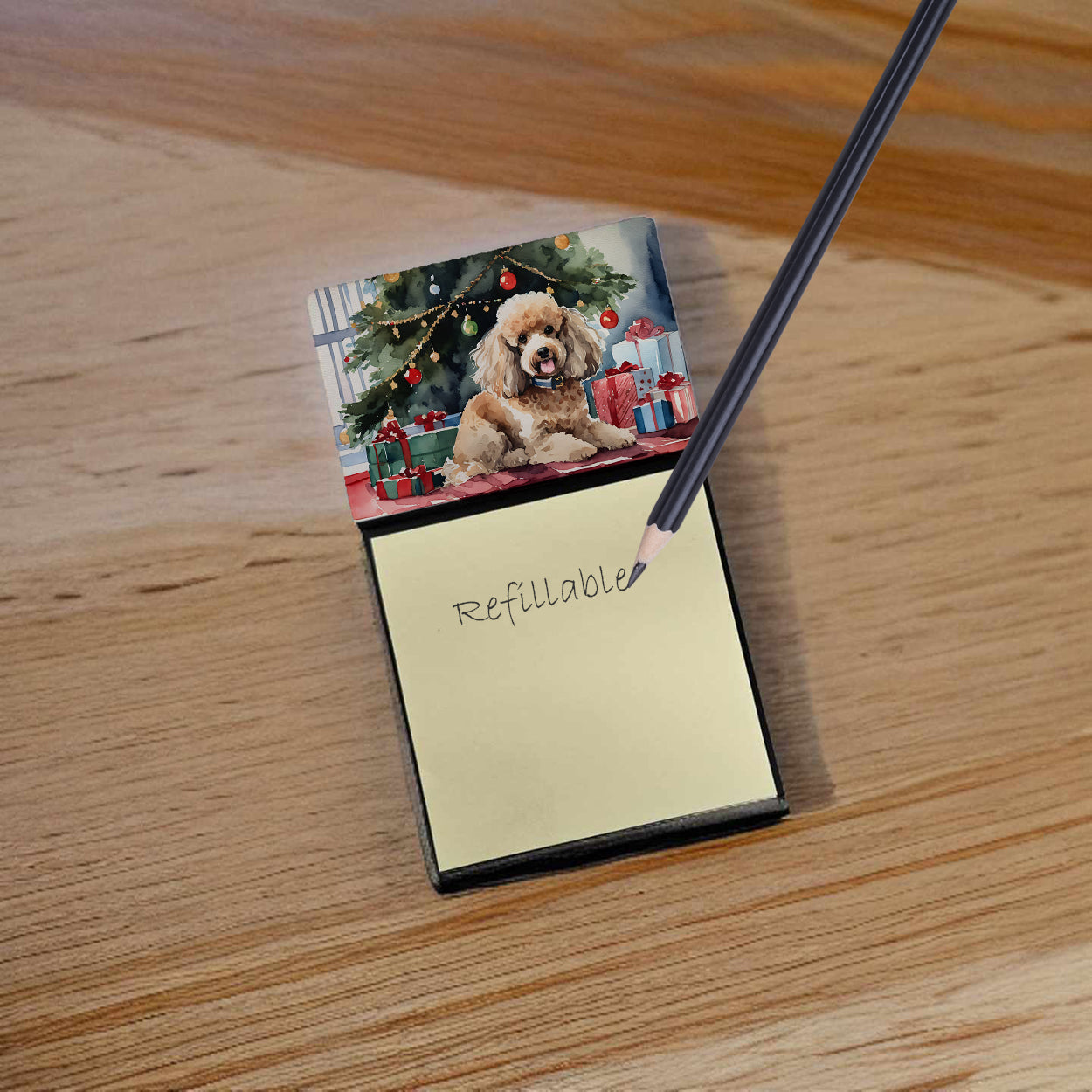 Poodle Cozy Christmas Sticky Note Holder