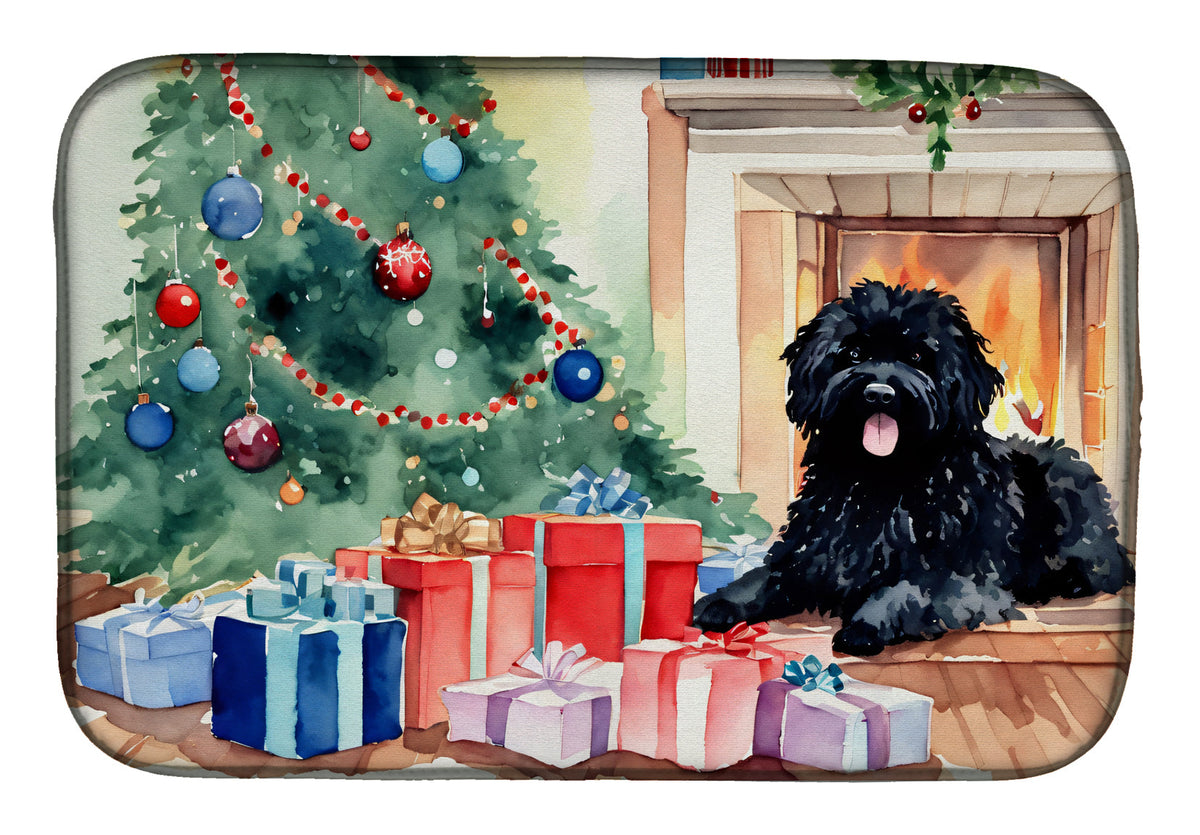 Caroline's Treasures Puli Cozy Christmas Dish Drying Mat