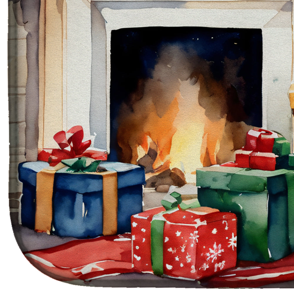 Caroline's Treasures Welsh Springer Spaniel Cozy Christmas Dish Drying Mat