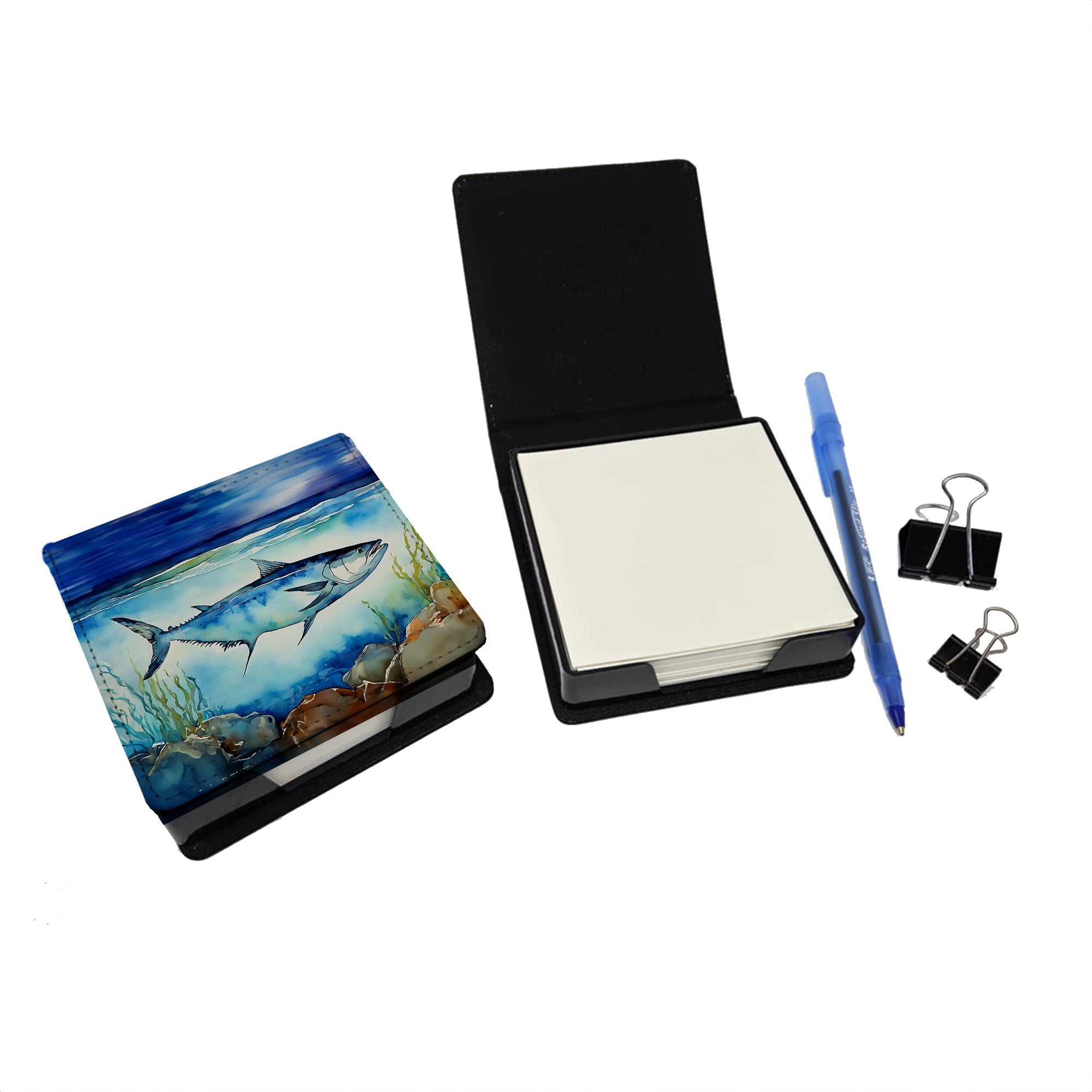 Caroline's Treasures Bluefin Tuna PU Leather Note Paper Holder