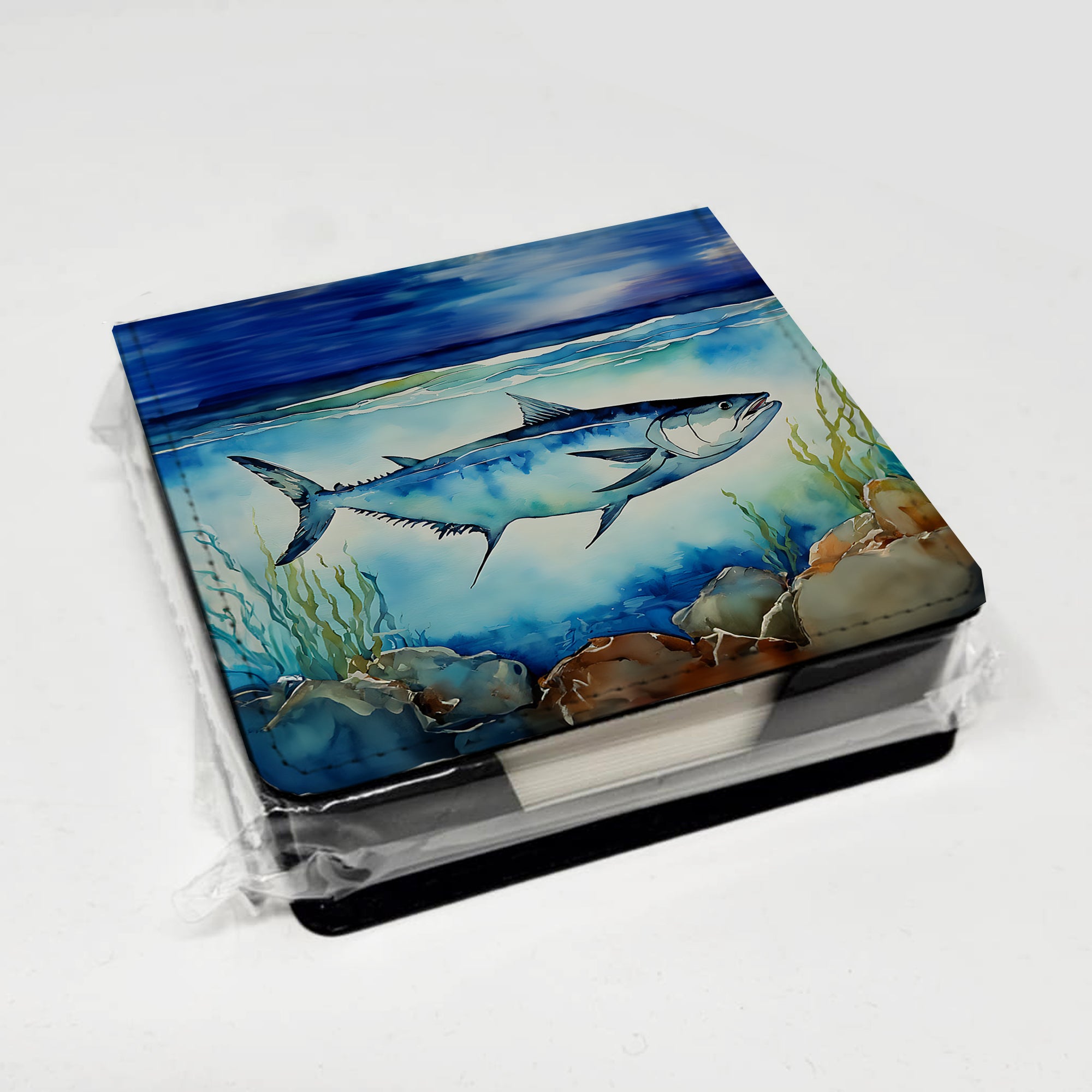 Caroline's Treasures Bluefin Tuna PU Leather Note Paper Holder