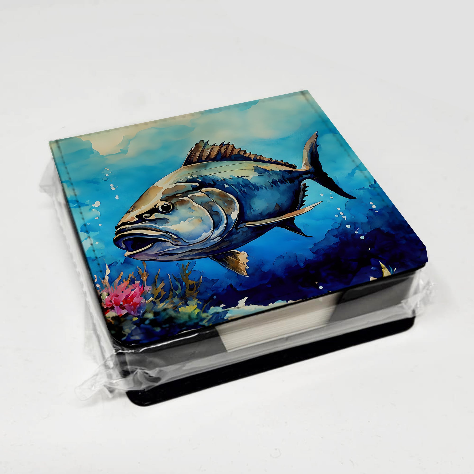 Caroline's Treasures Bluefin Tuna PU Leather Note Paper Holder