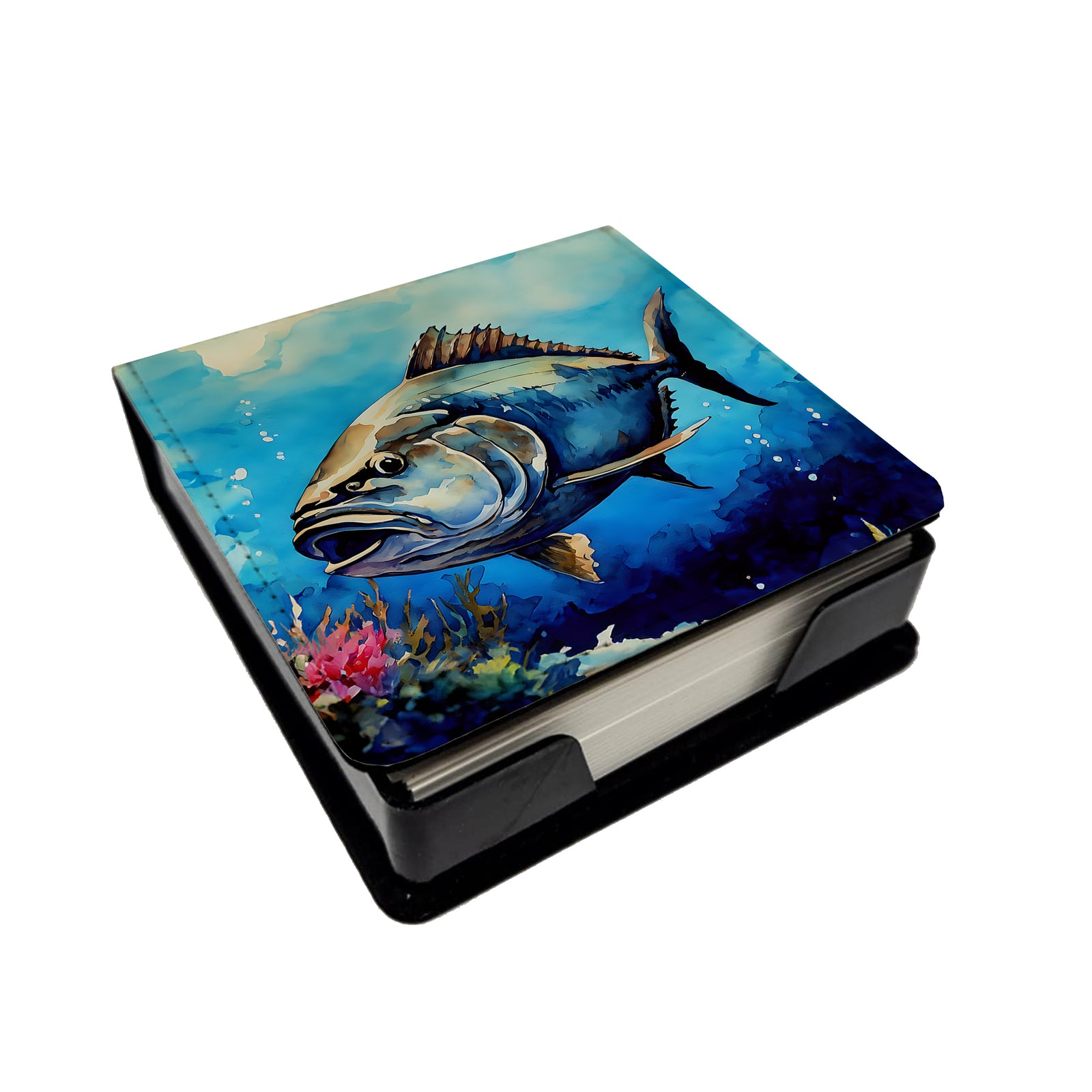 Caroline's Treasures Bluefin Tuna PU Leather Note Paper Holder