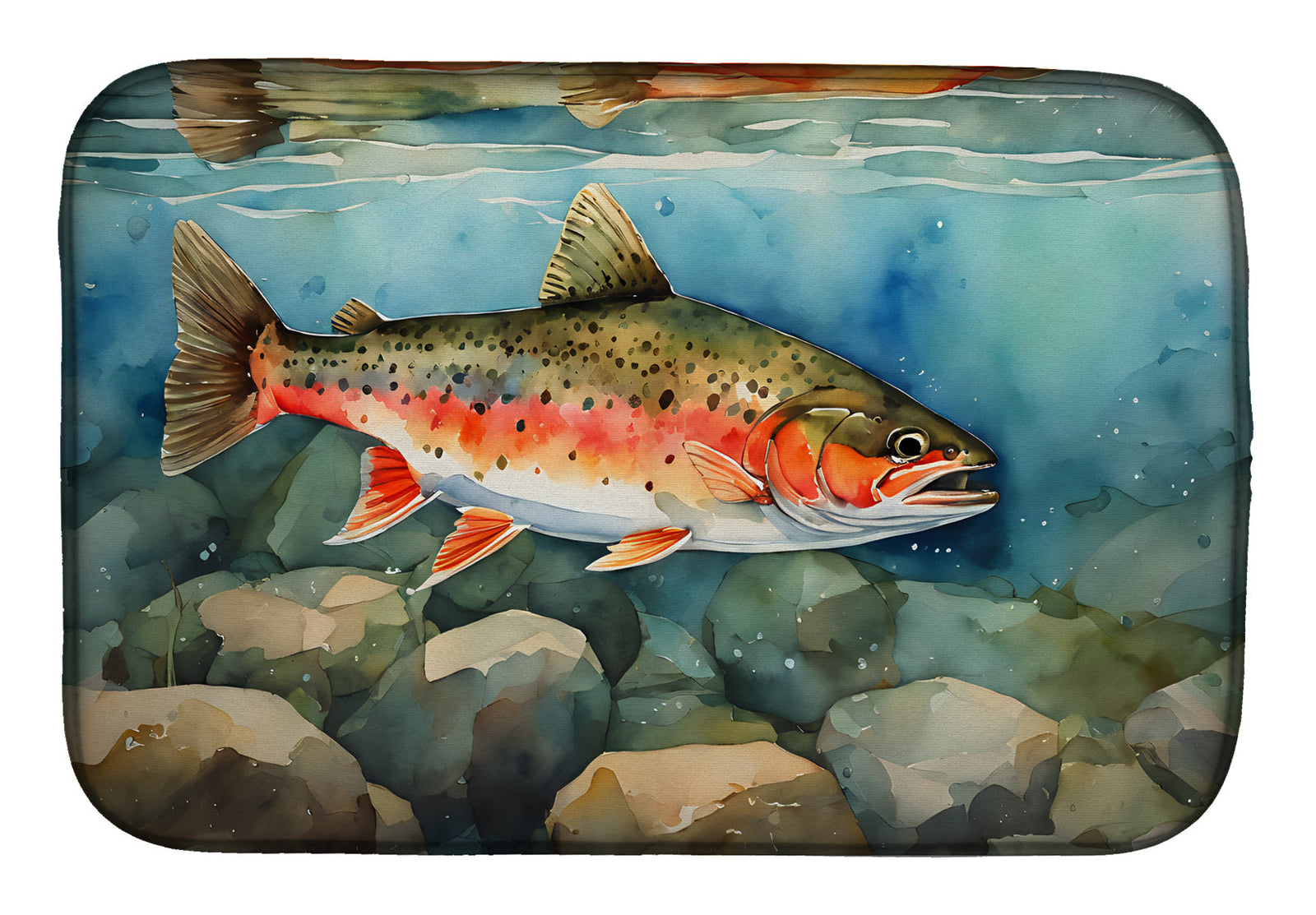 Caroline's Treasures Brook Trout Dish Drying Mat