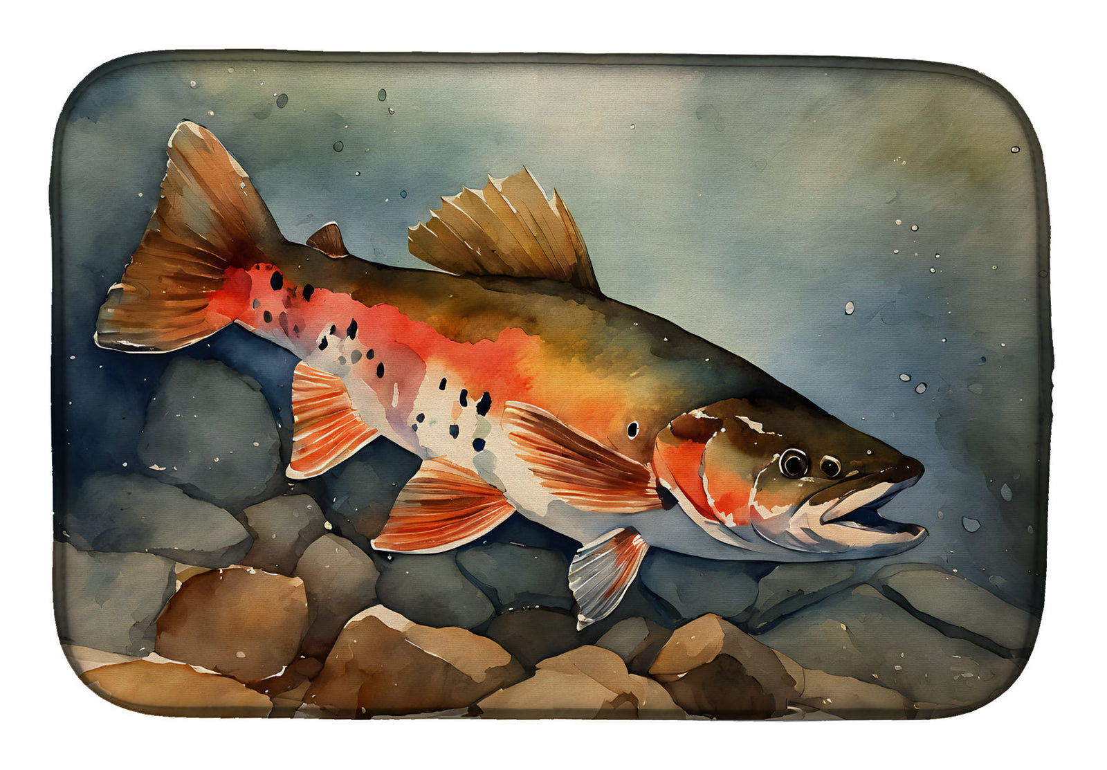 Caroline's Treasures Brook Trout Dish Drying Mat