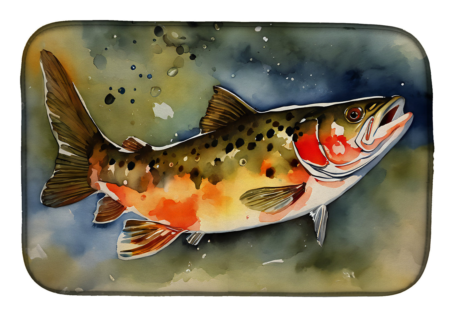Caroline's Treasures Brook Trout Dish Drying Mat