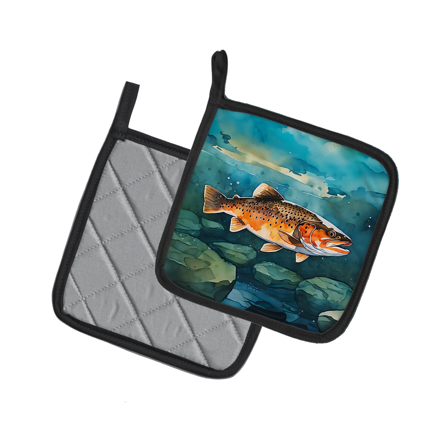 Brown Trout Pair of Pot Holders