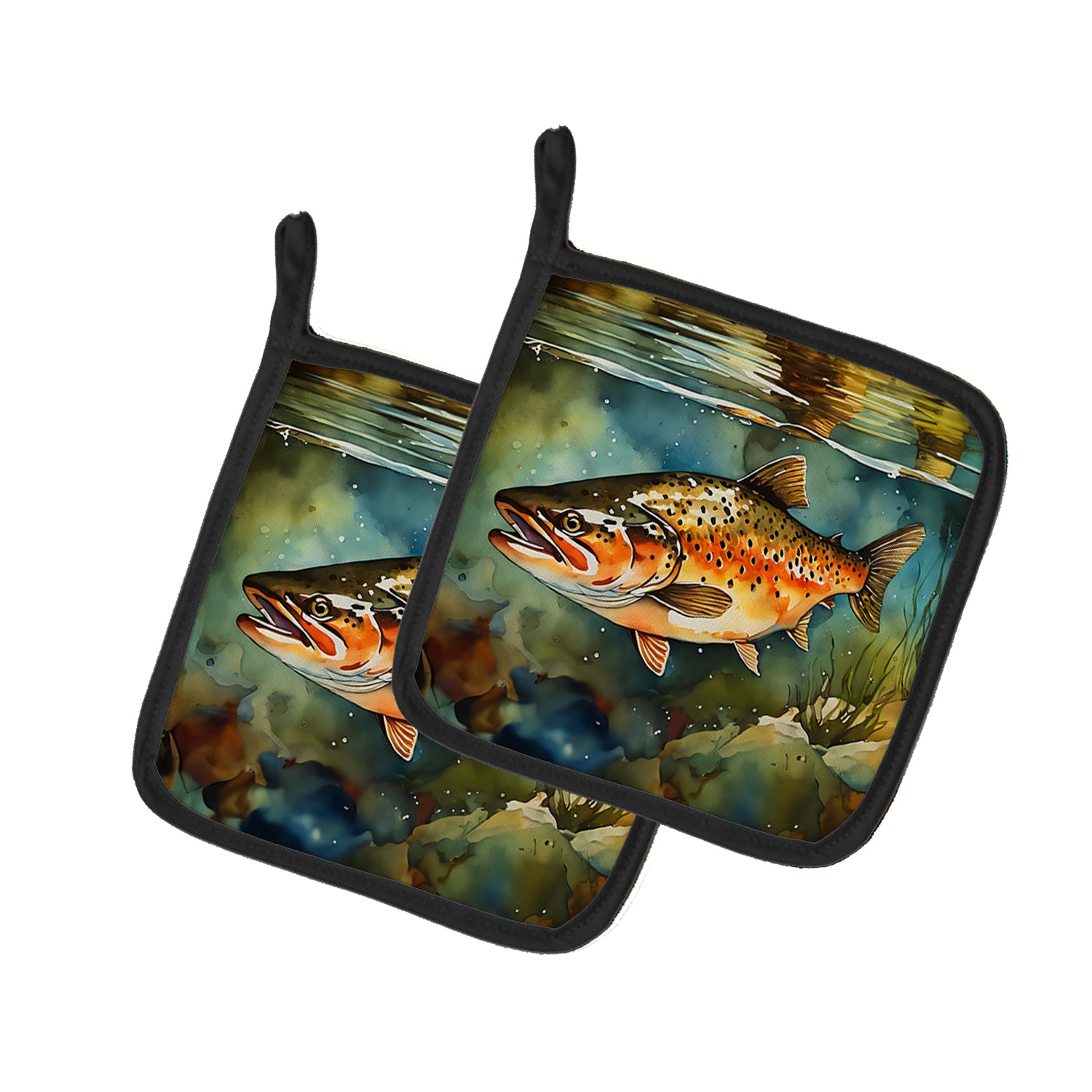 Buy this Brown Trout Pair of Pot Holders