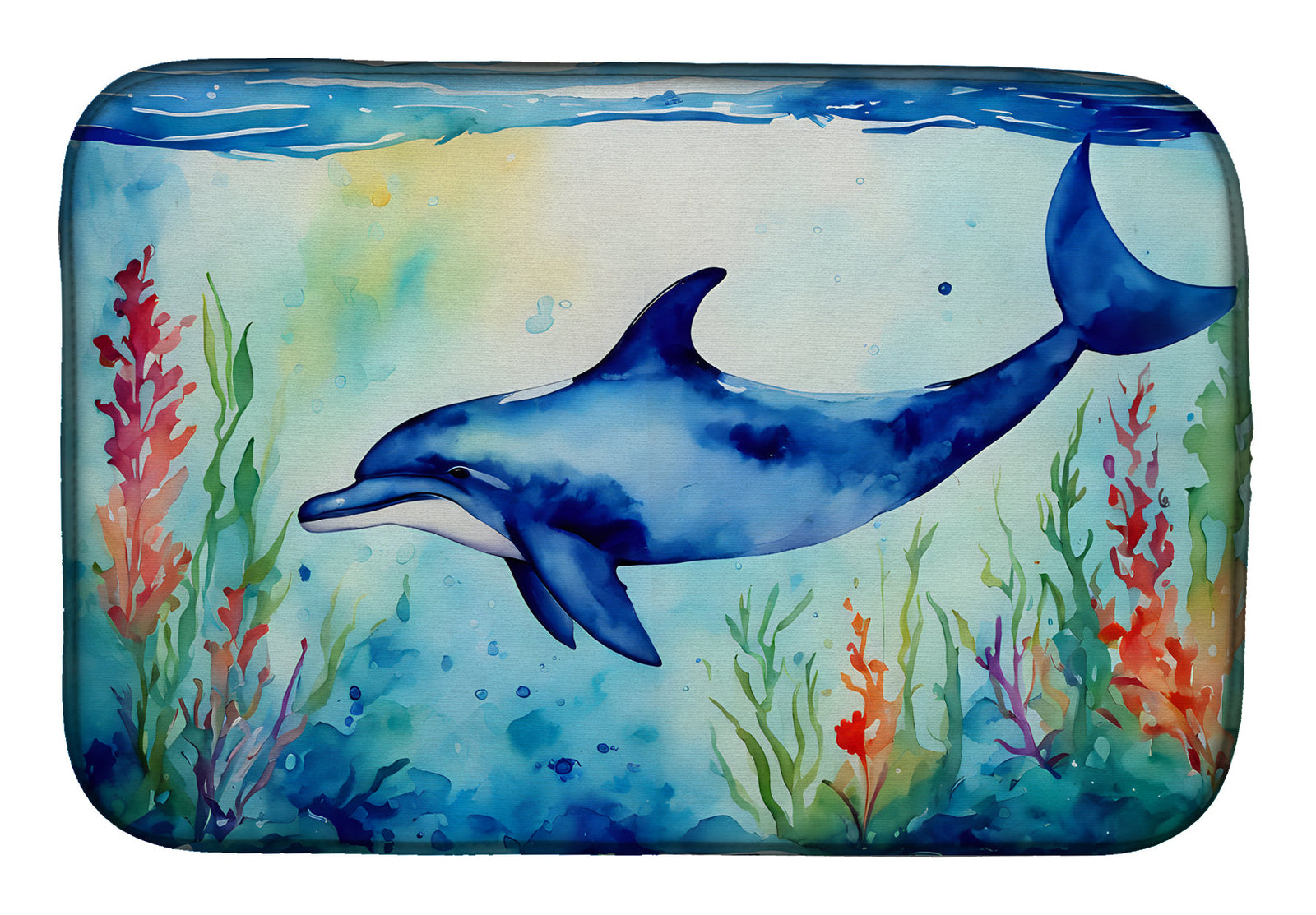 Caroline's Treasures Dolphin Dish Drying Mat