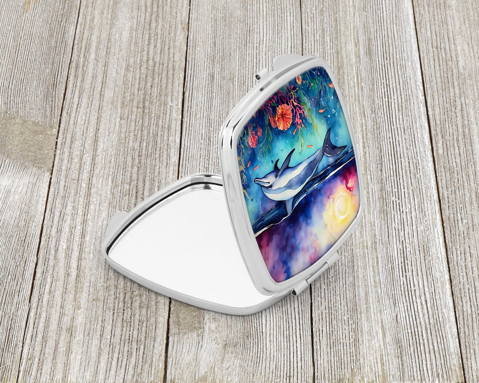 Caroline's Treasures Dolphin Compact Mirror – Stylish Purse Mirror with Artistic Covers